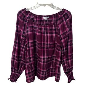 NWOT counterparts flannel ls blouse